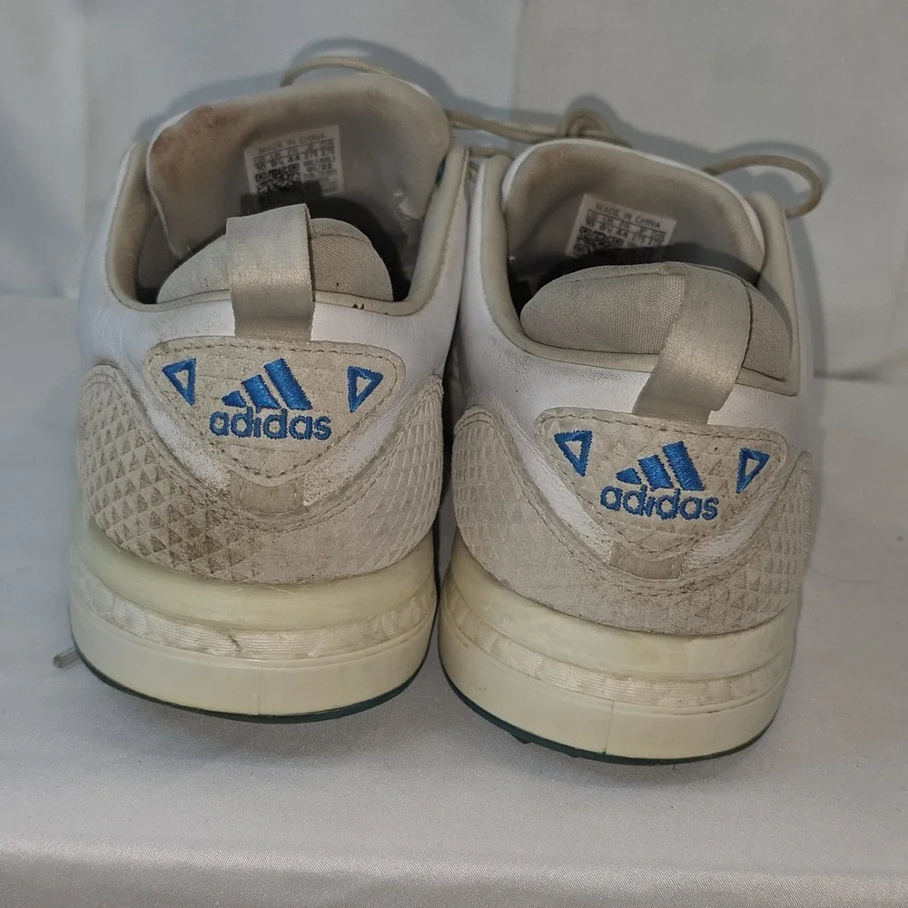 Adidas Flopshot Golf Shoes Mens 10 White Leather‎ Spikeless Adipure